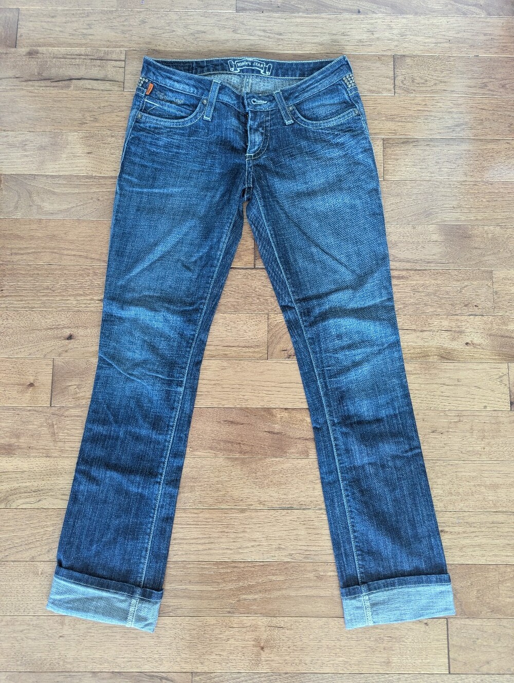 Robin's Jean Low Rise Bootcut Jeans Size 27 Studded Dark Wash USA Made